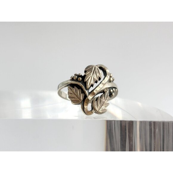 Wheeler Manufacturing Grapevine Modernist Sterling Silver Vintage Ring - sz 9.25 - Picture 2 of 16